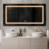 Specchio LED Rettangolare | Pulsante touch | Luce bianca calda - Reyze Serie Salono Modello 1